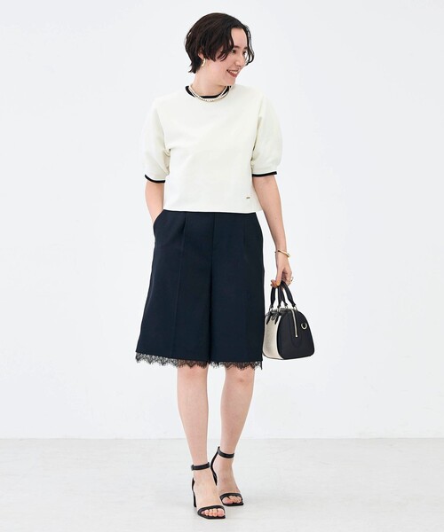 NOLLEY’S（ノーリーズ）の「《セットアップ対応》ウォッシャブルハイスペック麻調2WAYハーフパンツ（その他パンツ・レディース・キャメル/ネイビー・38/36）」の5枚目の写真