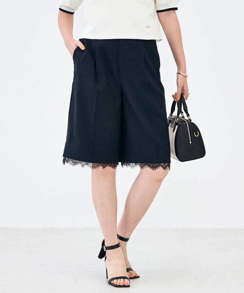 NOLLEY’S（ノーリーズ）の「《セットアップ対応》ウォッシャブルハイスペック麻調2WAYハーフパンツ（その他パンツ・レディース・キャメル/ネイビー・38/36）」の9枚目の写真