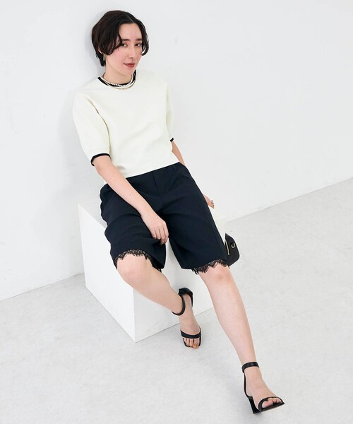 NOLLEY’S（ノーリーズ）の「《セットアップ対応》ウォッシャブルハイスペック麻調2WAYハーフパンツ（その他パンツ・レディース・キャメル/ネイビー・38/36）」の10枚目の写真