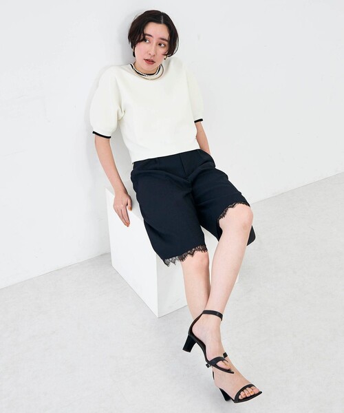 NOLLEY’S（ノーリーズ）の「《セットアップ対応》ウォッシャブルハイスペック麻調2WAYハーフパンツ（その他パンツ・レディース・キャメル/ネイビー・38/36）」の11枚目の写真