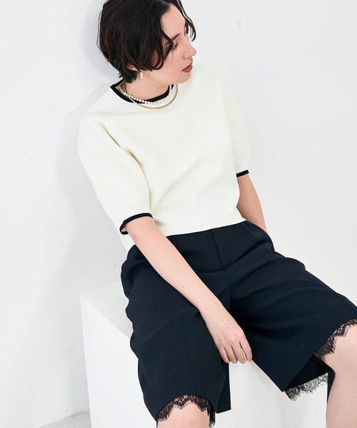 NOLLEY’S（ノーリーズ）の「《セットアップ対応》ウォッシャブルハイスペック麻調2WAYハーフパンツ（その他パンツ・レディース・キャメル/ネイビー・38/36）」の12枚目の写真