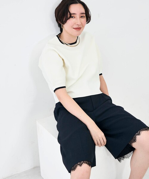 NOLLEY’S（ノーリーズ）の「《セットアップ対応》ウォッシャブルハイスペック麻調2WAYハーフパンツ（その他パンツ・レディース・キャメル/ネイビー・38/36）」の13枚目の写真