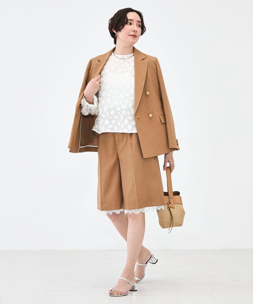 NOLLEY’S（ノーリーズ）の「《セットアップ対応》ウォッシャブルハイスペック麻調2WAYハーフパンツ（その他パンツ・レディース・キャメル/ネイビー・38/36）」の15枚目の写真