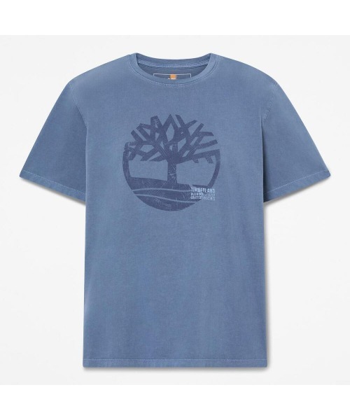 Timberland(ティンバーランド)の「ガーメント ダイ ロゴ グラフィック 半袖 Tシャツ メンズ(Tシャツ/カットソー・メンズ・ダークブルー・MEDIUM/LARGE/XX-LARGE/X-LARGE)」の5枚目の写真