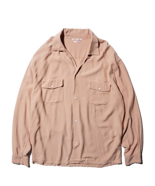 DEL MAR sportswear（デルマースポーツウェア）の「DEL MAR sportswear / デルマースポーツウエアー SNAP-UP GABARDINE SHIRT スナップ ギャバジンシャツ（シャツ/ブラウス・メンズ・ブラック/スモークピンク/レオパード/ブラウン・MEDIUM/LARGE/SMALL）」の8枚目の写真