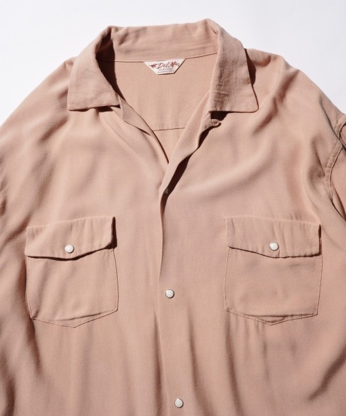 DEL MAR sportswear（デルマースポーツウェア）の「DEL MAR sportswear / デルマースポーツウエアー SNAP-UP GABARDINE SHIRT スナップ ギャバジンシャツ（シャツ/ブラウス・メンズ・ブラック/スモークピンク/レオパード/ブラウン・MEDIUM/LARGE/SMALL）」の10枚目の写真