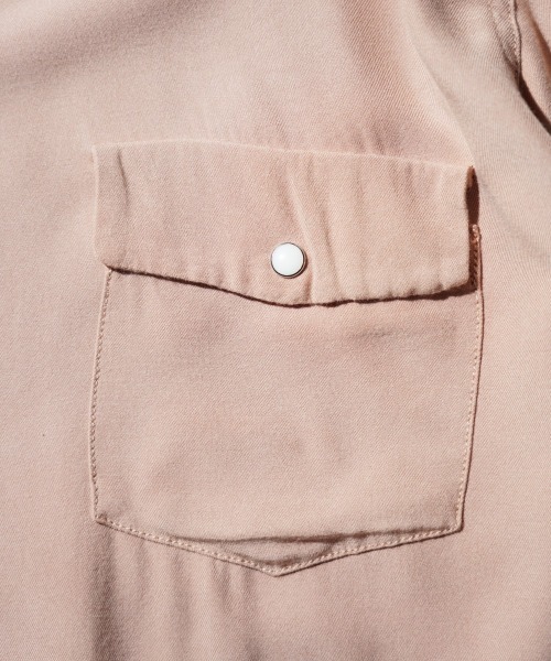 DEL MAR sportswear（デルマースポーツウェア）の「DEL MAR sportswear / デルマースポーツウエアー SNAP-UP GABARDINE SHIRT スナップ ギャバジンシャツ（シャツ/ブラウス・メンズ・ブラック/スモークピンク/レオパード/ブラウン・MEDIUM/LARGE/SMALL）」の12枚目の写真