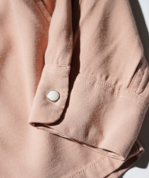 DEL MAR sportswear（デルマースポーツウェア）の「DEL MAR sportswear / デルマースポーツウエアー SNAP-UP GABARDINE SHIRT スナップ ギャバジンシャツ（シャツ/ブラウス・メンズ・ブラック/スモークピンク/レオパード/ブラウン・MEDIUM/LARGE/SMALL）」の14枚目の写真
