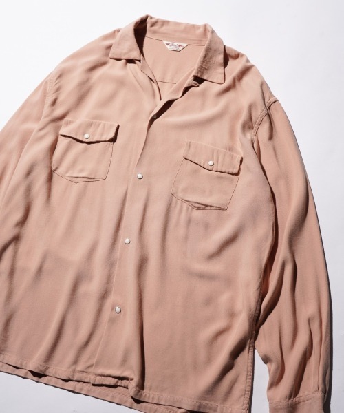 DEL MAR sportswear（デルマースポーツウェア）の「DEL MAR sportswear / デルマースポーツウエアー SNAP-UP GABARDINE SHIRT スナップ ギャバジンシャツ（シャツ/ブラウス・メンズ・ブラック/スモークピンク/レオパード/ブラウン・MEDIUM/LARGE/SMALL）」の15枚目の写真