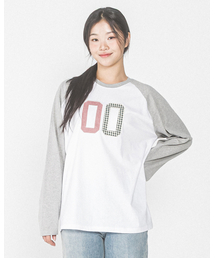 00 CHECK PATCH RAGLAN L/S TEE(WHITE)
