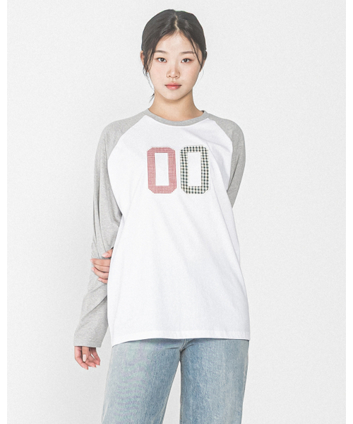 HAVISM(ヘビズム)の「00 CHECK PATCH RAGLAN L/S TEE(WHITE)(Tシャツ/カットソー・レディース・その他・ONE SIZE)」の2枚目の写真