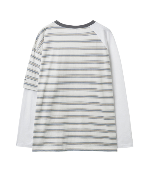RENSE(レンセ)の「Striped Mixed Sleeve T-Shirt White(Tシャツ/カットソー・レディース・その他・OS)」の4枚目の写真