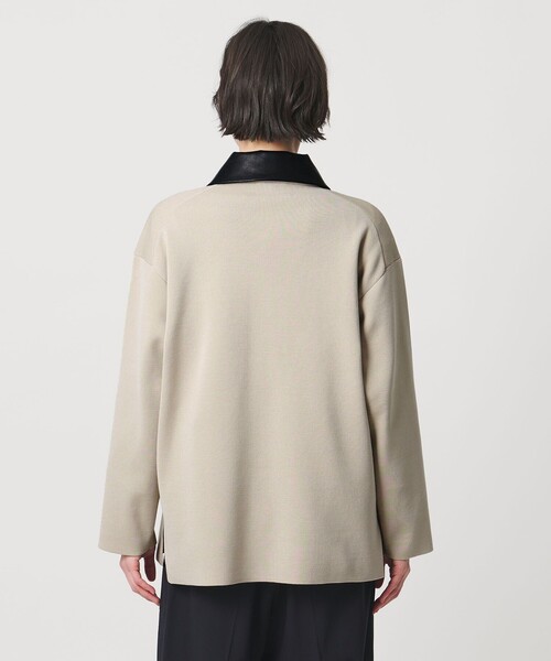 UNITED ARROWS（ユナイテッドアローズ）の「2WAY ミラノリブ ニット ジャケット ‐ウォッシャブル‐（カーディガン/ボレロ・レディース・ネイビー/ベージュ・FREE）」の12枚目の写真