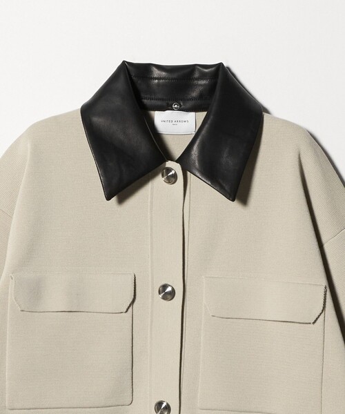 UNITED ARROWS（ユナイテッドアローズ）の「2WAY ミラノリブ ニット ジャケット ‐ウォッシャブル‐（カーディガン/ボレロ・レディース・ネイビー/ベージュ・FREE）」の15枚目の写真