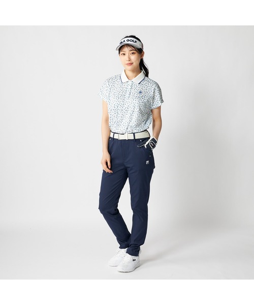 FILA GOLF（フィラゴルフ ）の「FILA GOLF フィラゴルフ ゴルフウェア 吸汗速乾 接触冷感 小花柄 冷感カノコ 半袖ポロシャツ（ポロシャツ・レディース・ホワイト/ブラック/ライトブルー・M/L/LL）」の17枚目の写真