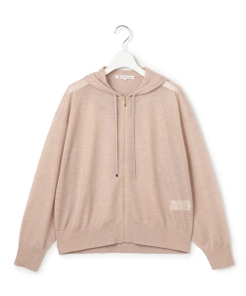 23区 L(ニジュウサンクオオキイサイズ)の「シャイニーシアーニット ジップアップ パーカー(パーカー・レディース・ホワイト系/スカイブルー系/ブラック系/ベージュ系/ライトグレー系/ネイビー系・44/46)」の14枚目の写真
