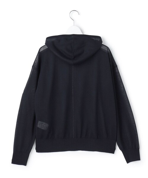 23区 L(ニジュウサンクオオキイサイズ)の「シャイニーシアーニット ジップアップ パーカー(パーカー・レディース・ホワイト系/スカイブルー系/ブラック系/ベージュ系/ライトグレー系/ネイビー系・44/46)」の18枚目の写真