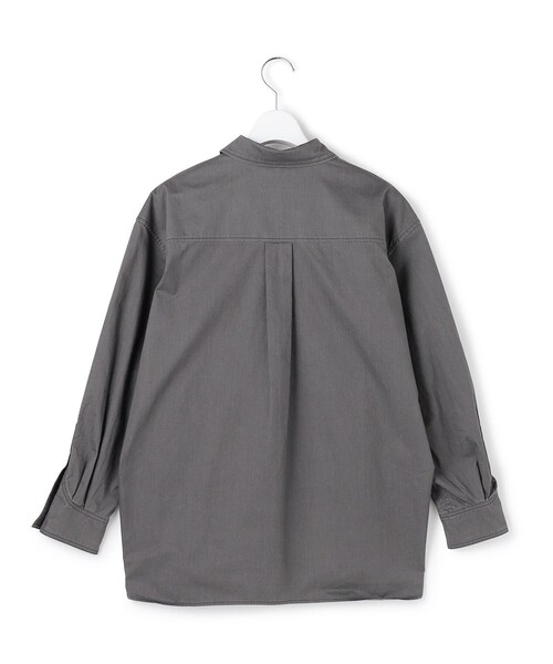 J.PRESS YORK STREET（ジェイプレスヨークストリート）の「【WOMEN】ソフトコットン オーバー シャツ（シャツ/ブラウス・レディース・グレー系/ベージュ系/カーキ系・F）」の4枚目の写真