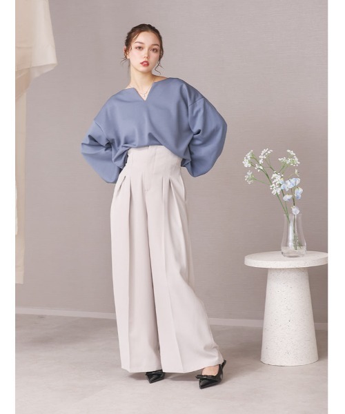 fifth(フィフス)の「ダンボールキーネックトップス(Tシャツ/カットソー・レディース・グレイッシュベージュ/ブラック/ブルー系その他5・M)」の8枚目の写真