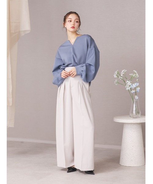 fifth(フィフス)の「ダンボールキーネックトップス(Tシャツ/カットソー・レディース・グレイッシュベージュ/ブラック/ブルー系その他5・M)」の9枚目の写真