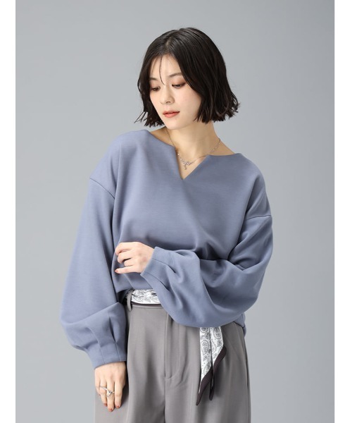 fifth(フィフス)の「ダンボールキーネックトップス(Tシャツ/カットソー・レディース・グレイッシュベージュ/ブラック/ブルー系その他5・M)」の10枚目の写真