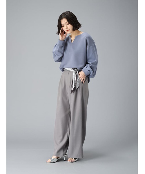 fifth(フィフス)の「ダンボールキーネックトップス(Tシャツ/カットソー・レディース・グレイッシュベージュ/ブラック/ブルー系その他5・M)」の12枚目の写真