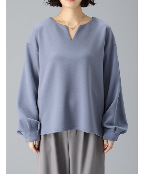 fifth(フィフス)の「ダンボールキーネックトップス(Tシャツ/カットソー・レディース・グレイッシュベージュ/ブラック/ブルー系その他5・M)」の16枚目の写真