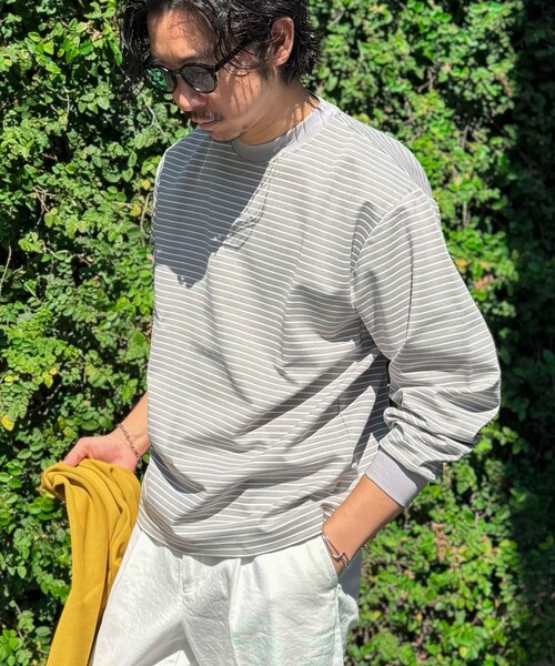 NOLLEY’S(ノーリーズ)の「シルケットボーダーロンT 26SS(Tシャツ/カットソー・メンズ・グレー系その他/ホワイト系その他/ブラック系その他・XL/L/M/S)」の3枚目の写真