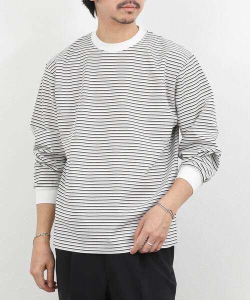 NOLLEY’S(ノーリーズ)の「シルケットボーダーロンT 26SS(Tシャツ/カットソー・メンズ・グレー系その他/ホワイト系その他/ブラック系その他・XL/L/M/S)」の4枚目の写真