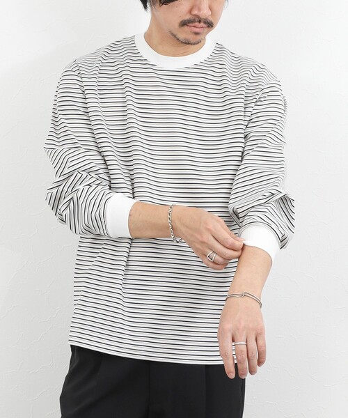 NOLLEY’S(ノーリーズ)の「シルケットボーダーロンT 26SS(Tシャツ/カットソー・メンズ・グレー系その他/ホワイト系その他/ブラック系その他・XL/L/M/S)」の5枚目の写真