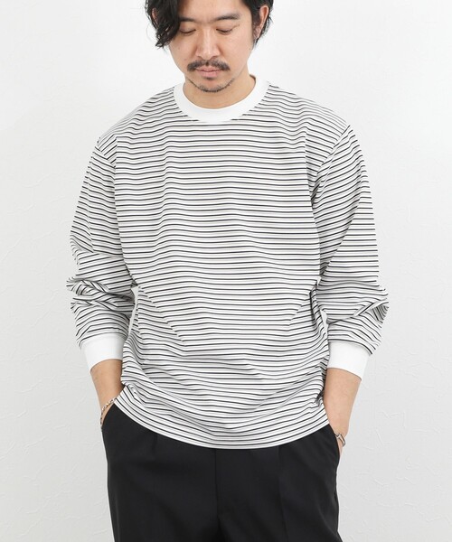 NOLLEY’S(ノーリーズ)の「シルケットボーダーロンT 26SS(Tシャツ/カットソー・メンズ・グレー系その他/ホワイト系その他/ブラック系その他・XL/L/M/S)」の6枚目の写真