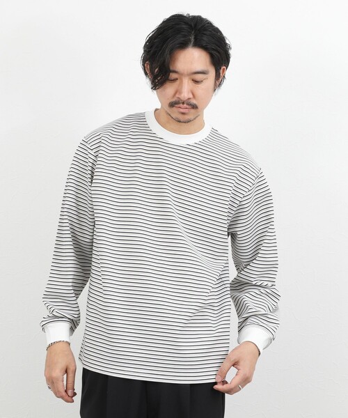 NOLLEY’S(ノーリーズ)の「シルケットボーダーロンT 26SS(Tシャツ/カットソー・メンズ・グレー系その他/ホワイト系その他/ブラック系その他・XL/L/M/S)」の7枚目の写真