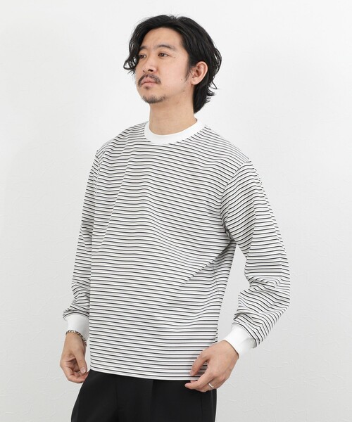 NOLLEY’S(ノーリーズ)の「シルケットボーダーロンT 26SS(Tシャツ/カットソー・メンズ・グレー系その他/ホワイト系その他/ブラック系その他・XL/L/M/S)」の8枚目の写真