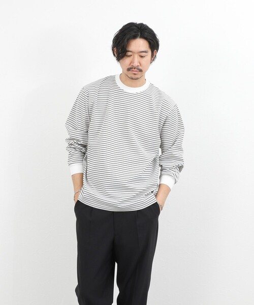 NOLLEY’S(ノーリーズ)の「シルケットボーダーロンT 26SS(Tシャツ/カットソー・メンズ・グレー系その他/ホワイト系その他/ブラック系その他・XL/L/M/S)」の11枚目の写真