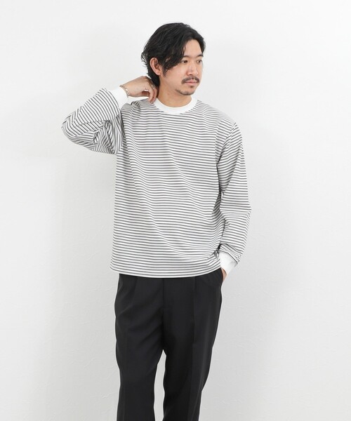 NOLLEY’S(ノーリーズ)の「シルケットボーダーロンT 26SS(Tシャツ/カットソー・メンズ・グレー系その他/ホワイト系その他/ブラック系その他・XL/L/M/S)」の12枚目の写真