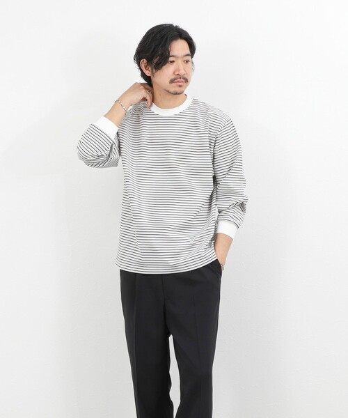 NOLLEY’S(ノーリーズ)の「シルケットボーダーロンT 26SS(Tシャツ/カットソー・メンズ・グレー系その他/ホワイト系その他/ブラック系その他・XL/L/M/S)」の14枚目の写真