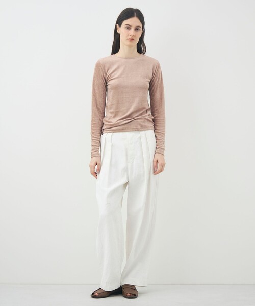 BASERANGE(ベースレンジ)の「BASERANGE ベロア ロングスリーブプルオーバー(Tシャツ/カットソー・レディース・ベージュ・M)」の2枚目の写真