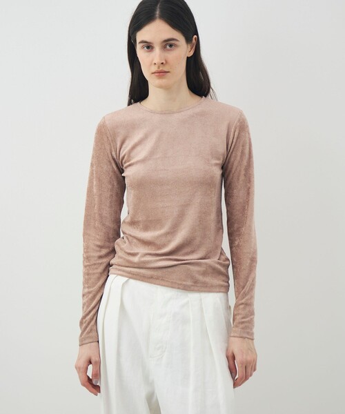 BASERANGE(ベースレンジ)の「BASERANGE ベロア ロングスリーブプルオーバー(Tシャツ/カットソー・レディース・ベージュ・M)」の3枚目の写真