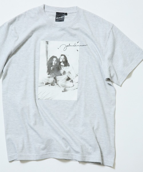 BEAMS T（ビームスティー）の「BEAMS T / John Lennon T-Shirt①（Tシャツ/カットソー・メンズ・ライトグレー/ブラック・S/M/L/XL）」の2枚目の写真