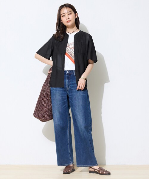 INDIVI(インディヴィ)の「【接触冷感/洗える】シアーシャンブレーピンタックブラウス(シャツ/ブラウス・レディース・ネイビー系3/ブラウン系その他4/ライトグレー系3/ネイビー系2/ホワイト系3・40/38/36/05/12/13/15 /19)」の12枚目の写真