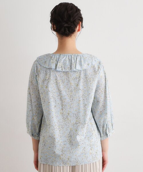 LAURA ASHLEY(ローラアシュレイ)の「【7分袖/洗える/同柄アイテムあり】ハービー フィールド柄 ブラウス(シャツ/ブラウス・レディース・ブルー系5/ライトオレンジ系1・40/38)」の13枚目の写真