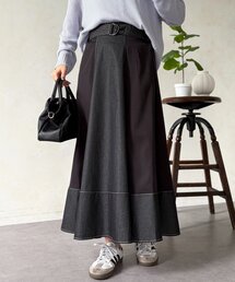 Chez toi | デニム切替フレアスカート(スカート)