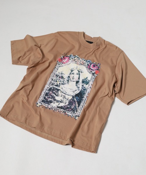 MN+LA（エムエヌエルエー）の「MN+LA フロント＆バックプリント半袖Tシャツ（Tシャツ/カットソー・メンズ・グレー/ウィート/オートミール・L/M/XL/2XL）」の3枚目の写真