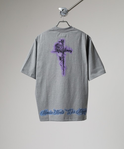 MN+LA（エムエヌエルエー）の「MN+LA フロント＆バックプリント半袖Tシャツ（Tシャツ/カットソー・メンズ・グレー/ウィート/オートミール・L/M/XL/2XL）」の6枚目の写真
