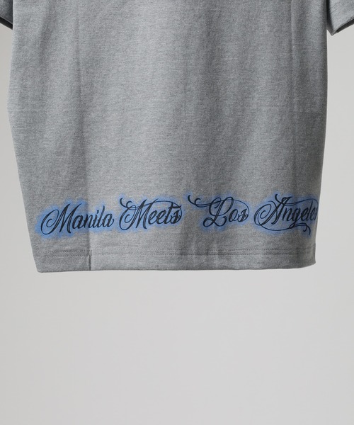 MN+LA（エムエヌエルエー）の「MN+LA フロント＆バックプリント半袖Tシャツ（Tシャツ/カットソー・メンズ・グレー/ウィート/オートミール・L/M/XL/2XL）」の8枚目の写真