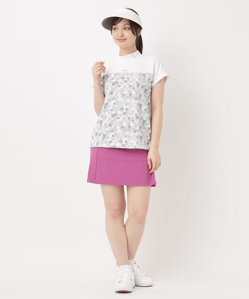 adabat（アダバット）の「【UVカット】クローバープリント切替モックT（Tシャツ/カットソー・レディース・ネイビー系/ピンク系1/グレー系・42/40/38）」の5枚目の写真