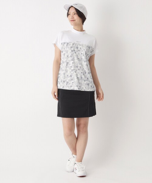 adabat（アダバット）の「【UVカット】クローバープリント切替モックT（Tシャツ/カットソー・レディース・ネイビー系/ピンク系1/グレー系・42/40/38）」の8枚目の写真
