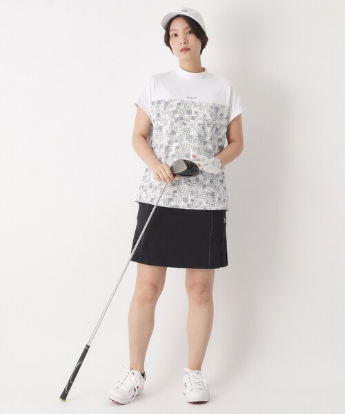 adabat（アダバット）の「【UVカット】クローバープリント切替モックT（Tシャツ/カットソー・レディース・ネイビー系/ピンク系1/グレー系・42/40/38）」の9枚目の写真