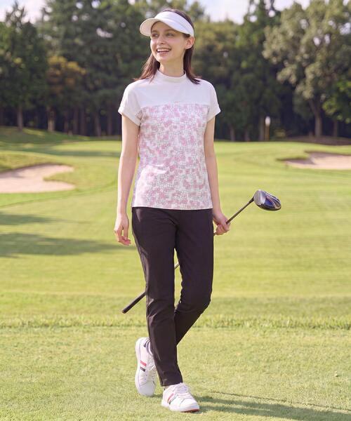 adabat（アダバット）の「【UVカット】クローバープリント切替モックT（Tシャツ/カットソー・レディース・ネイビー系/ピンク系1/グレー系・42/40/38）」の12枚目の写真