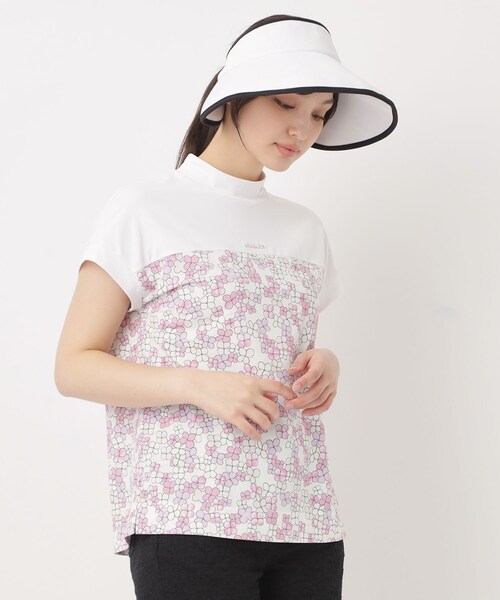 adabat（アダバット）の「【UVカット】クローバープリント切替モックT（Tシャツ/カットソー・レディース・ネイビー系/ピンク系1/グレー系・42/40/38）」の13枚目の写真